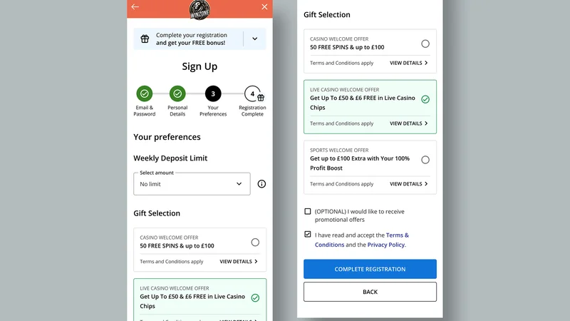 OKBet Registration Sign Up Bonus Onboarding